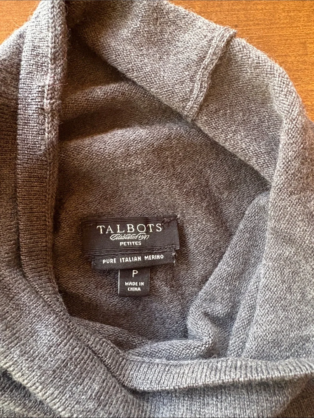 Talbots Italian Merino Wool Turtleneck Sweater Dress, Size Small Petite